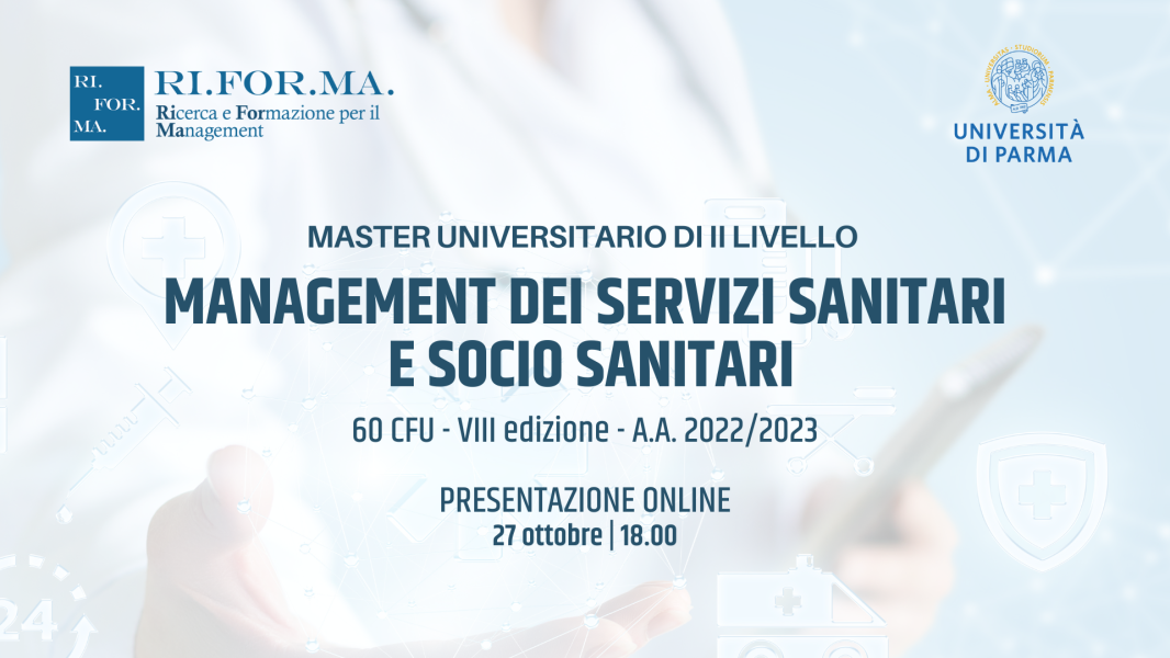 Master Management dei Servizi Sanitari e Socio Sanitari: proroga iscrizioni al 27 gennaio 2023